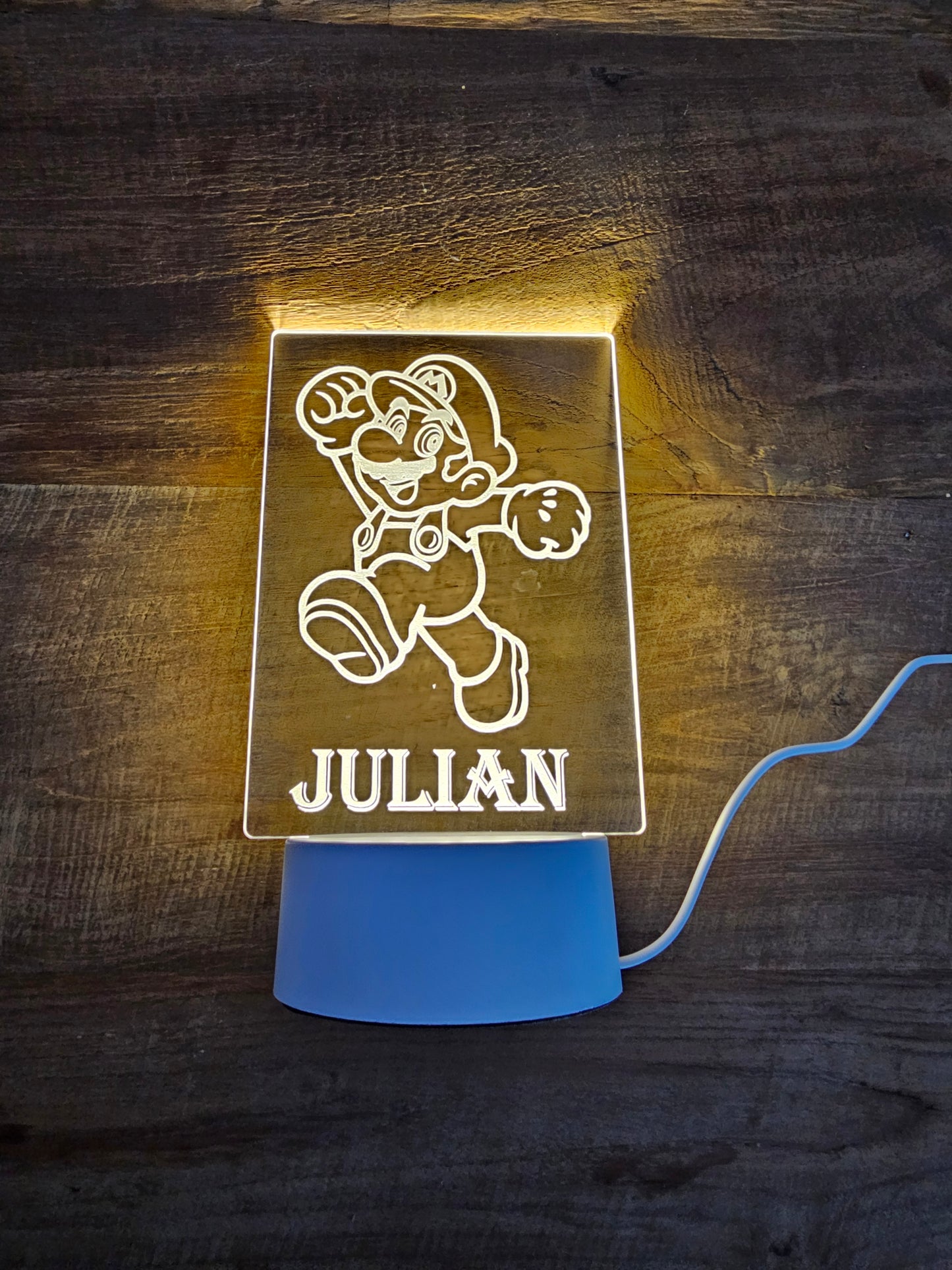 Lamp met naam en tekening