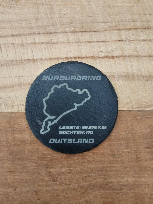 Racetrack  leisteen onderzetter