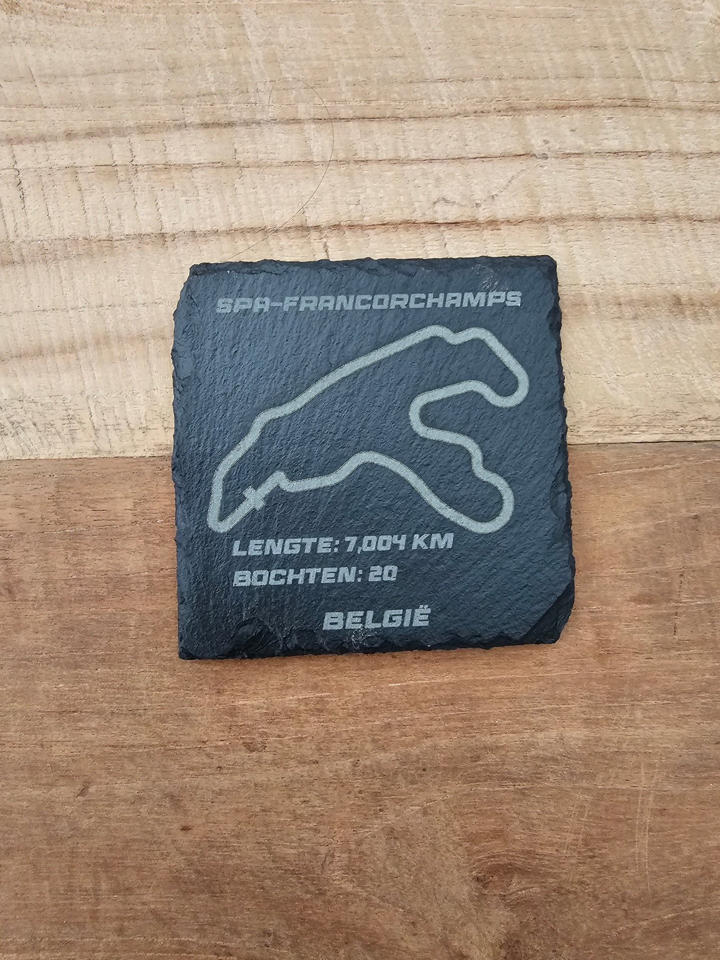 Racetrack  leisteen onderzetter