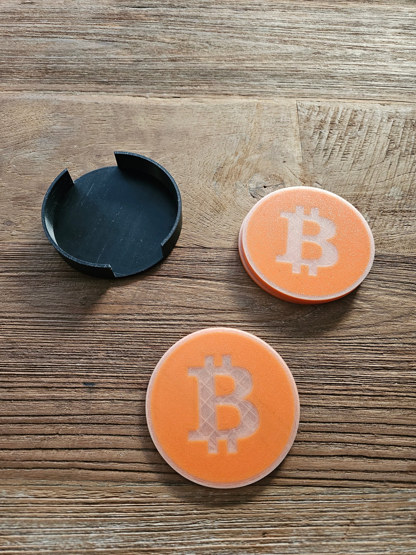 Set onderzetters Bitcoin logo