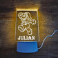 Lamp met naam en tekening