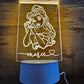 Lamp met naam en tekening