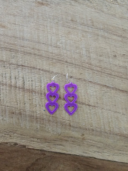 Oorbellen Triple Hearts